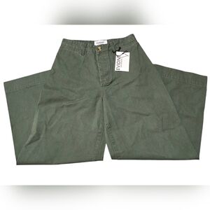 Evidnt Wide Leg Crop Size 25 Olive Green Pants